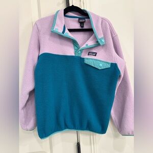 Patagonia Synchilla Teal and Lavender Fleece